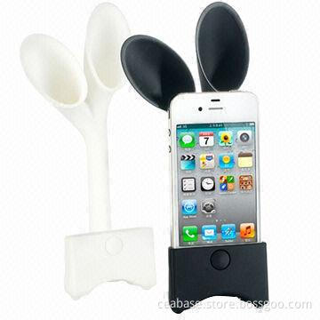 Speakers for iPhone, Made of Silicone Material, Rabbit Ear Design, Various Colors Available